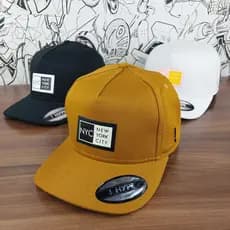 Kit Bonés New York Original NY Aba Curva Fundo Estiloso Algodão Trucker Frente Alta Americano Fitão