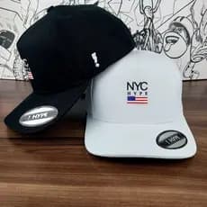 Kit Bonés New York Aba Curva Original Bandeira USA NYC NY Aberto Strapback Fitão Masculino Feminino