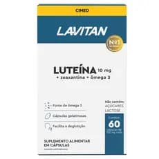 Lavitan Luteína 10mg 60 Cápsulas Cimed Suplemento Luteína Zeaxantina Visão Saúde Energia Diário