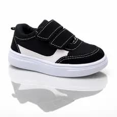 Tênis Bebê e Infantil Preto e Branco com Velcro –  Escola - Confortável