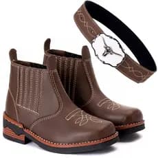 Botina Infantil MASCULINA E FEMININA + cinto Country Rodeio Festa Junina Do 21 22 23 24 25 26 27 28 29 30 31 32 33 E 34