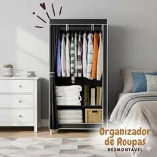 Mini Guarda Roupa Portátil Organizador de Roupas Dobrável Multiuso Desmontável