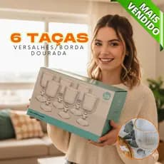Conjunto 6 Taças Vidro Versalhes 260ml Elegante Resistente