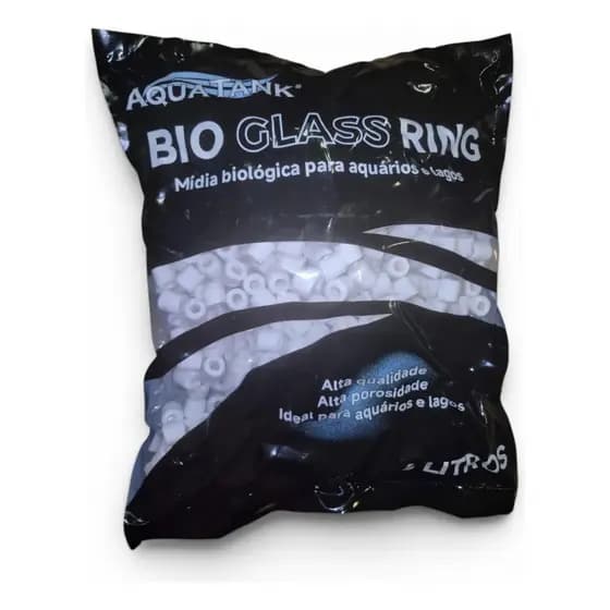 Bio Glass Ring Aquatank 6L - Mídia Cerâmica de Vidro Sinterizado para Filtros de Aquarios e lagos