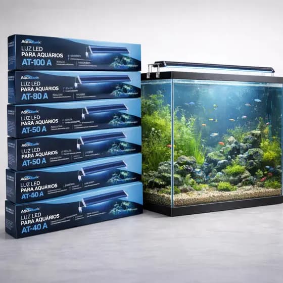Luminária LED Premium para Aquário – Cores Reais e Design Slim