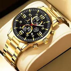 Relógio Masculino Original De Luxo Em Aço Inoxidável Com Ponteiros Luminosos Relógio Masculino Dourado relógios masculinos