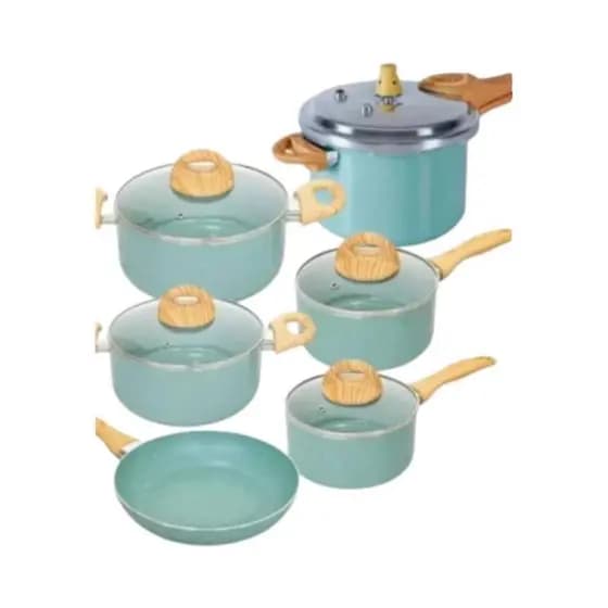 Kit -Jogo de Panelas Conjunto Botanika 6 Pçs E Panela Pressão 4,2l Indução