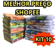 Kit 10 Panos de Prato Estampados 100% Algodão – Com Bainha e Ótimo Acabamento