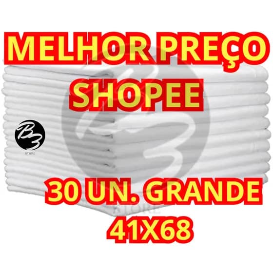 Kit 30 Pano De Prato Atacado Branco Liso GRANDE 100% Algodão - Cozinha e Copa Bainha Toalha Multiuso