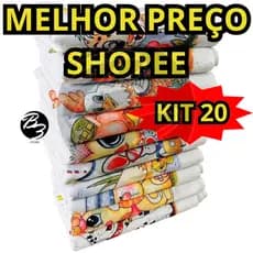 Kit 20 Pano de Prato 100% Algodão Com Bainha Estampado Sortido