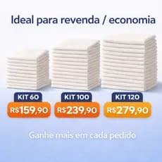 Kit Pano de Prato Branco Liso Grande Quantidade 60 100 120 Atacado Revenda Algodão 68x40 cm
