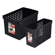 Kit Caixa Arquivo Móvel Estreito + Largo Preto Pasta Ordene