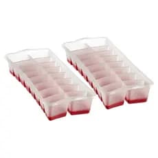 Kit 2 Forma De Gelo Flexível Com Fundo De Silicone 16 Cubos Sanremo