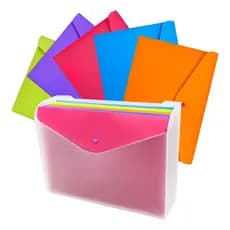 Arquivo Com 5 Envelope Coloridas Escritório Pastas Dello