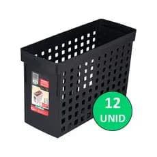 Kit 12 Caixa Arquivo Móvel Estreito Preto Para Pastas Suspensas Ordene