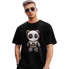 Camiseta masculina de manga curta urso robo gola redonda  Tamanho G