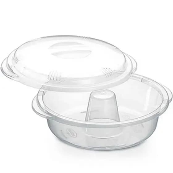 Forma de Pudim para Micro-ondas com Tampa 1,9 Litros Transparente Antiaderente Nitron