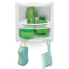Suporte Shampoo Banheiro Cantoneira Sabonete com Gancho para Escovas e Roupas Nitron