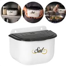Saleiro Transparente Com Tampa Nitron Porta Sal de Cozinha Prático Organizador Livre De BPA