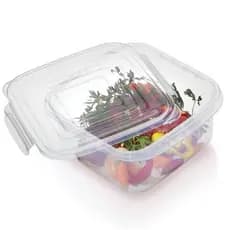Pote Hermético Quadrado Extra Grande 3,7 Litros com Travas Laterais Porta Mantimentos Nitron