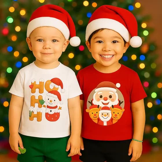 Kit 2 Conjuntos de Natal Menino Infantil- Conjunto Fofo Natalino - Conjunto de Natal Infantil -Roupa de Natal