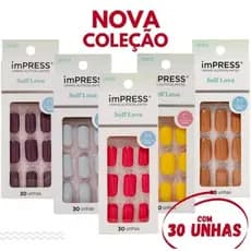 Unhas Postiças Quadrado Curto Autocolantes Impress Curto - Kiss NY