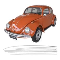 Jogo Friso Lateral Sedan 1300 1500 Fusca 71-96 Fino 7 Pçs 135 topmix