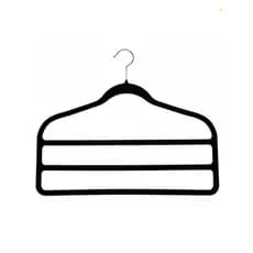 10 Cabides De Veludo Com 3 Barras Preto Importado
