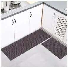 Kit 2 Tapetes Para Cozinha Antiderrapante Listrado Jogo Tapete Para Casa
