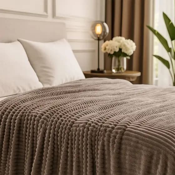 Manta Casal Canelada Luster Corttex Diversas Cores Microfibra Inverno