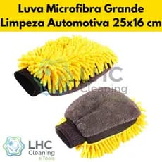 Luva Microfibra Limpeza Automotiva Dupla face Detalhamento Automotivo Carro Moto Multiuso 25x16Cm