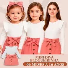 Conjunto Bebe Menina - Conjunto de menina infantil  Conjunto luxo mini diva blogueirinha 1 A 16 anos