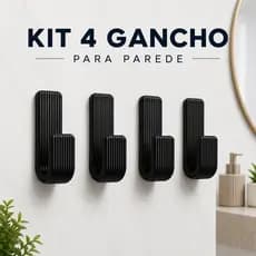 Kit 4 Cabide Gancho Preto Para Toalha Para Banheiro Adesivo Roupas Toalha de Rosto Fita Dupla Face