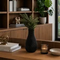 Vaso Decorativo em Espiral Preto - Moderno - Sala de Estar e Cozinha