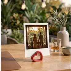 Suporte Porta Foto Coração Minimalista Porta Fotos Decorativo De Mesa Para Namoro e Casamento