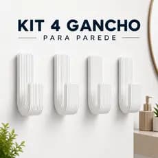 Kit 4 Cabide Ganchos Branco Para Toalha Para Banheiro Adesivo Roupas Toalha de Rosto Fita Dupla Face