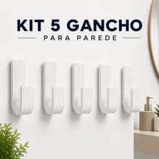 Kit 5 Gancho Branco porta Toalha De Rosto Adesivo Suporte para Toalhas de Banheiro e Pano Cozinha