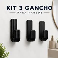 Kit 3 x Ganchos de Banheiro Para Toalhas Preto Com Fita Dupla Face Toalhas Roupas Acessórios