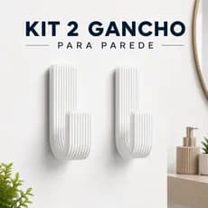 Kit 2 Gancho de Parede Porta Toalha Branco - Autoadesivo Premium Minimalista para Banheiro/Cozinha