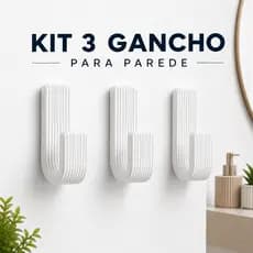 Kit 3 x Ganchos Brancos de Banheiro Para Toalhas - Com Fita Dupla Face Toalhas Roupas e Acessórios