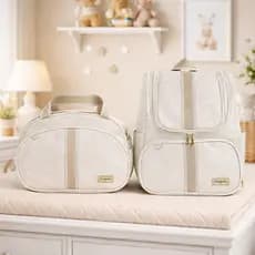 Kit Bolsa Maternidade com Mochila 2 Peças para Bebê | Impermeável e Espaçosa