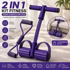 KIT Elástico Extensor Para Exercícios Em 8 + Aparelho Fitness Para Abdominal Ginastica