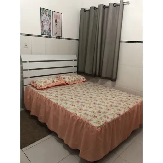 colcha lençol queen com elástico acoplado 100% algodão