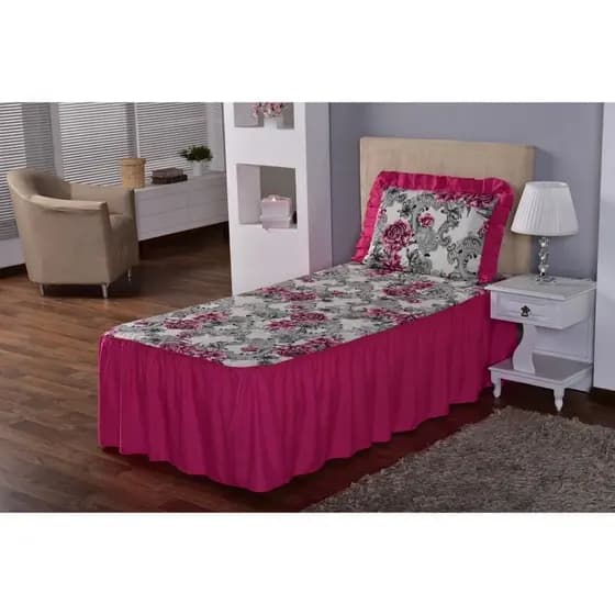 colcha floral solteiro Oxford estampada Box