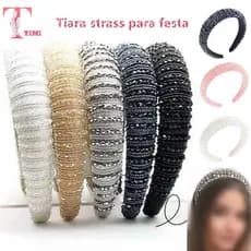 Tiara De Cristal Colorida Barroco Com Glitter Para Noivas / Casamentos/Festa Tiara Strass Da Moda BBB21
