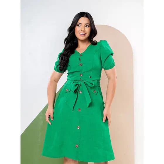 Conjunto Social Feminino Saia Midi Evasê e Blusa Cropeed em Crepe de Linho Moda Evangélica Cristã