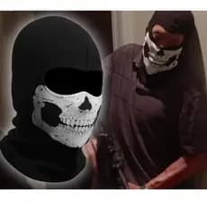 Máscara Facial Completa Com Skull Black Ghosts Impresso Para Cosplay Party Halloween Bike Cycling Outdoor Skate Hiking Skiing Tube Motocicleta Balaclava