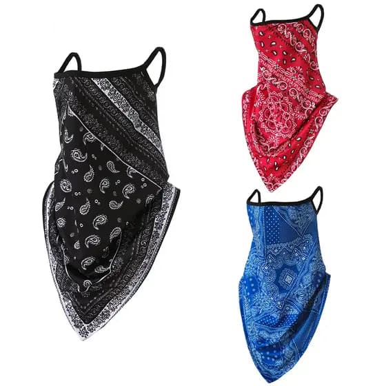 Pendurar Orelha Triângulo Respirável Máscara Facial Motocicleta Bandana À Prova De Vento Proteção UV Ciclismo Feminino Masculino Tubo