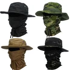 Boonie Chapéu Balaclava Terno Dobrável Macio Proteção Solar Boné De Pesca Respirável Pescador Ao Ar Livre Caça Largo Pro