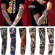 1 Par (2Pçs) Mangas De Braço Anti-Uv / Pó / Manga Tatuagem Para Pesca / Motocicleta / Bicicleta